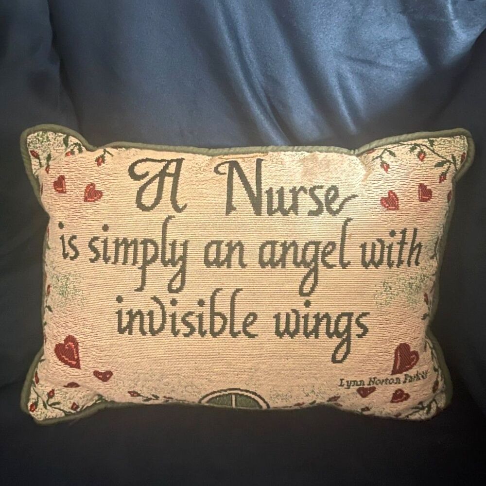 Tapestry Pillow Lynn Norton Parker A Nurse Is Simply Angel with Invisible Wings
